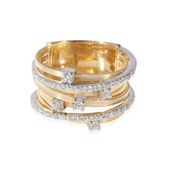Marco Bicego Goa 7 Row Ring in 18k White Gold/Yellow Gold 0.41 CTW - Picture 1 of 4